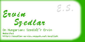 ervin szedlar business card